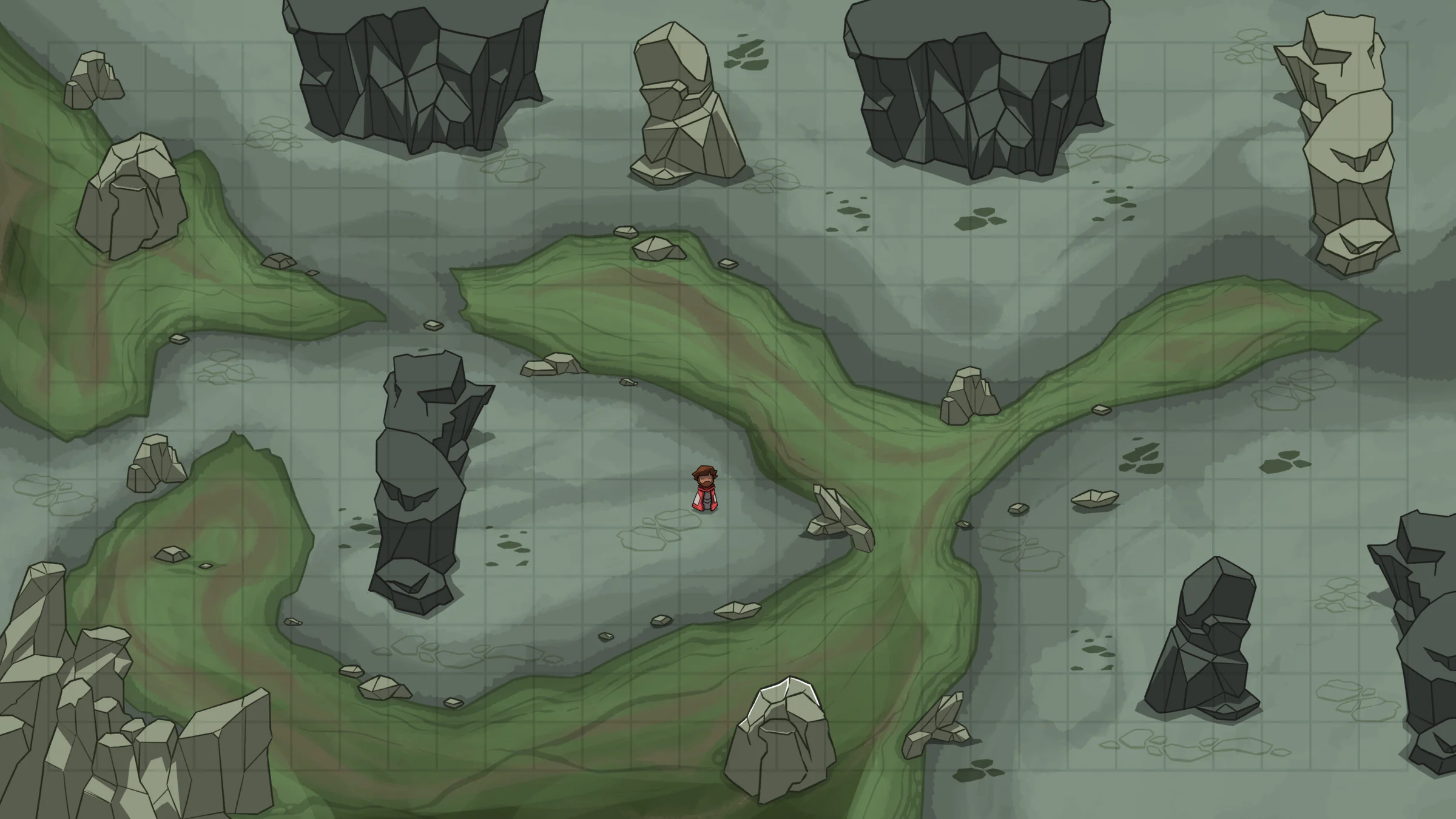Mountainous island with rocky peaks