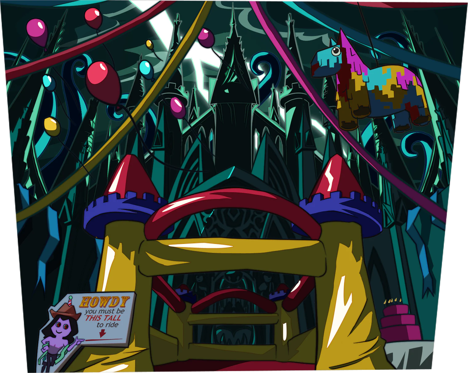 Inside a bouncy castle